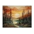 thumbnail image 3 of Designart "Sunset Glow Amongst the Pines II" Tree Pine Print on Natural Pine Wood, 3 of 5