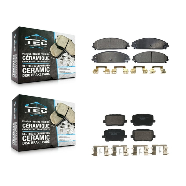 TEC Front Rear Ceramic Brake Pads Kit for Car 2014-2018 Dodge Charger RWD with 5.7L with 370mm Diameter Rotor KTC-100779