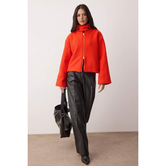 TRENDYOLMİLLA Women's Red Plain Regular fit Winter Jackets