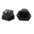 thumbnail image 3 of 5Pcs  250V 10A 3 Terminals Screw Mounting Inlet Power Socket w Fuse Holder, 3 of 5