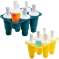 thumbnail image 1 of ShenMo Collapsible Silicone Popsicle Molds Set of 2 Easy Release, Reusable Popsicle Sticks with Drip Guards for Homemade Popsicles and Ice Cream - BPA Free, 1 of 5