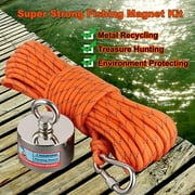 ULIBERMAGNET Fishing Magnet Kit, 1000lbs Strong Large Neodymium Fishing Magnet Kit Heavy Duty Magnets with 66ft Rope for River Retrieval Recycling Magnetic Salvage Fishing
