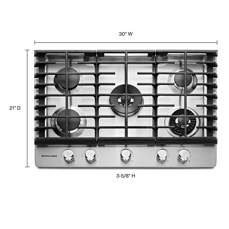 KitchenAid - 30" Built-In Gas Cooktop - Stainless Steel