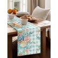 thumbnail image 3 of Summer Marine Life Coral Starfish Table Runner 13x70in Non-Slip Cotton Linen Table Runners, Sea Shell Teal Buffalo Dresser Scarves TableRunner for Dinner Kitchen Dining Wedding Party, 3 of 9