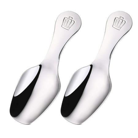 

2pcs Dessert Spoon Stainless Steel Food Serving Scoop Kitchen Utensil Creative Flatware Tableware for Home Restaurant