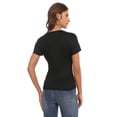thumbnail image 4 of Women Casual Long Sleeve Slim Scoop Neck Fit T Shirts Basic Tee Tops Crew, 4 of 5