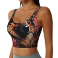 thumbnail image 2 of Fuzoiu Colorful Flower German Shepherd Print Women's Sports Vest,U-Back Sports Tank,Gym Vests,Athletic Sleeveless Shirts,Exercise Undershirts,Yoga, Gym, and Dance Wear-Large, 2 of 8