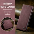 thumbnail image 6 of CaseMe Leather for Samsung Galaxy A33 5G Case, Flip Wallet Leather Case with Card Holder Magnetic Closure Shockproof Kickstand Protective Phone Cases Cover for Samsung Galaxy A33 5G 6.4-inch,Wine Red, 6 of 11