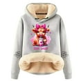 thumbnail image 3 of HUAXUN-Christmas Highland Cow Print Thickened Sherpa Hoodie,Women's Hooded Sweatshirt Thickened Velvet Cardigan, Autumn and Winter Warm and Stylish Christmas Apparel(F-Multicolor,XXL), 3 of 5