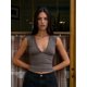 thumbnail image 3 of Camisetas sin mangas de verano para mujer, con estampado de lunares a la moda o color liso, corte ajustado, escote en V profundo, ideales para salir., 3 of 8