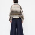 thumbnail image 3 of Women's Striped Fleece Jacket Half Zip Sherpa Pullover Trendy Oversized Warm Fuzzy Sweatshirt, 3 of 4