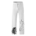 thumbnail image 4 of Pantalones de lino y algodón con estampado de pájaros para hombre Pantalones de yoga informales Fridja  alkflakhf32815, 4 of 7