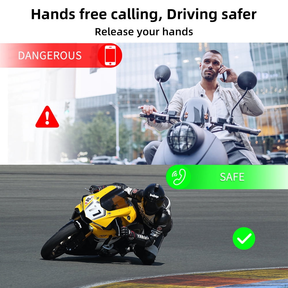 Motorcycle Bluetooth 5.0 Helmet Headset Wireless Hands-free Call Kit Stereo Anti-interference Waterproof Music Player Speaker