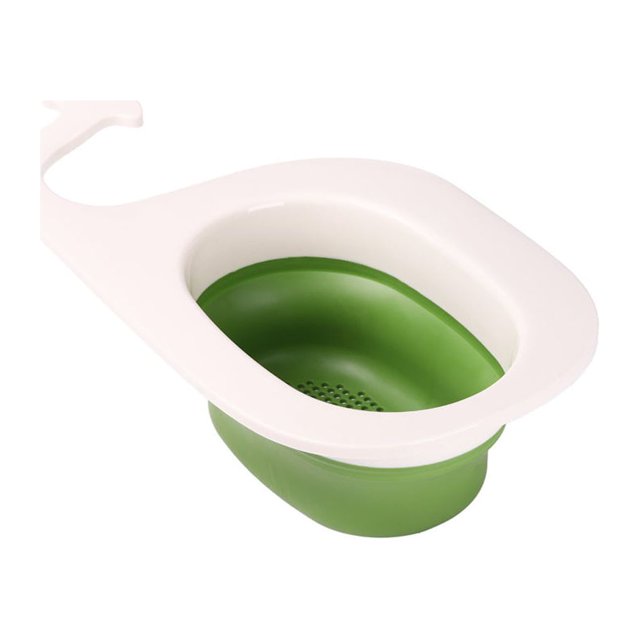 yingyy 1/2/3 Leftover Drain Basket Multifunctional Sink Strainer Filter Quick Foldable Kitchen Tools Fruit Hanging Drainer Rack White Green 1 Pc