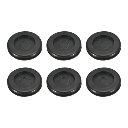 

Uxcell 6Pack Rubber Grommets 1-1/8 (30mm) Drill Hole 1 (25mm) ID Double Sided Hole Plugs Ring Gasket Black