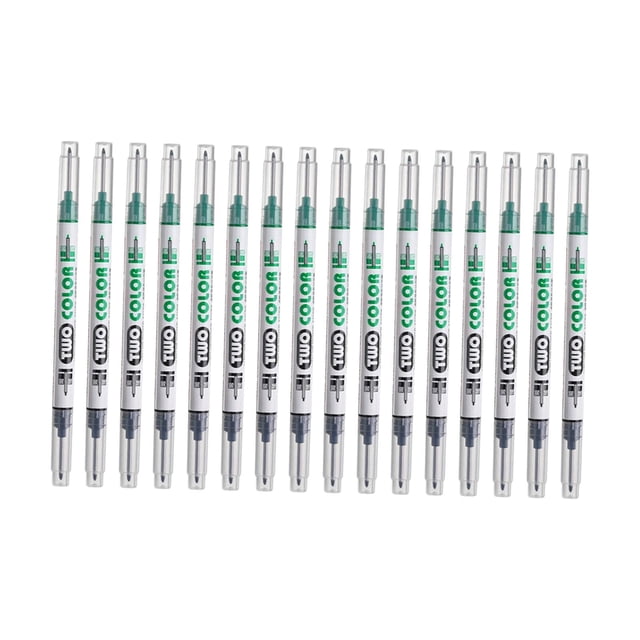 arctrm 16 Pieces Long Nib Markers Marking Tools Double Headed Quick Drying Multipurpose Green Black