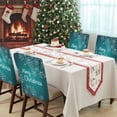 thumbnail image 4 of Merry Christmas Chair Covers Set of 4 Green Gradient Xmas Winter Dream Snowflake Chair Back Covers Stretch Removable Washable Slipcovers Protector for Dining Room Kitchen Party Decor, 4 of 5