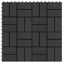 vidaXL 11 pcs Decking Tiles WPC 11.8"x11.8" 1 sqm Black
