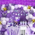 thumbnail image 4 of 6 Pack 10 Feet Metallic Foil Fringe Garland Tinsel Streamers, Boriyuan Wall Hanging Fringe Backdrop Banner for Parade Floats, Wedding, Birthday, Christmas, New Year Party Decorations (Purple), 4 of 7