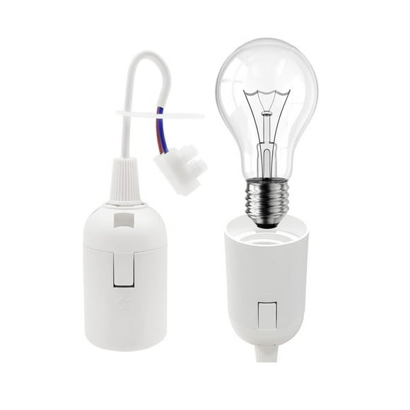 E27 Lamp Socket E27 Bulb Holder Renovation Socket White Building Socket with Cable Construction Socket 4A 250V Light Base Hanging Socket (12 Pieces)