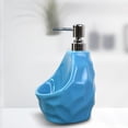 thumbnail image 4 of de jabón, moderno con compartimento de almacenamiento de loción recargable de cerámica Soporte para jabonera Jabón Aceite Azul Soledad Dispensador de jabón, 4 of 7