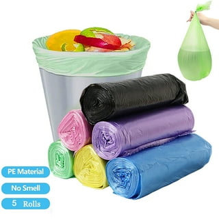 Walbest Disposable Small Trash Bags, Portable PE Rubbish Bags, Wastebasket Bags Small Garbage Bags for Office, Kitchen Bedroom Waste Bin 5 Rolls/100