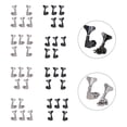 thumbnail image 4 of A Set 5Pcs Fish Tail Buttons Bass String Tuners Tuning Pegs Keys Machine Heads 3L2R Silver, 4 of 5