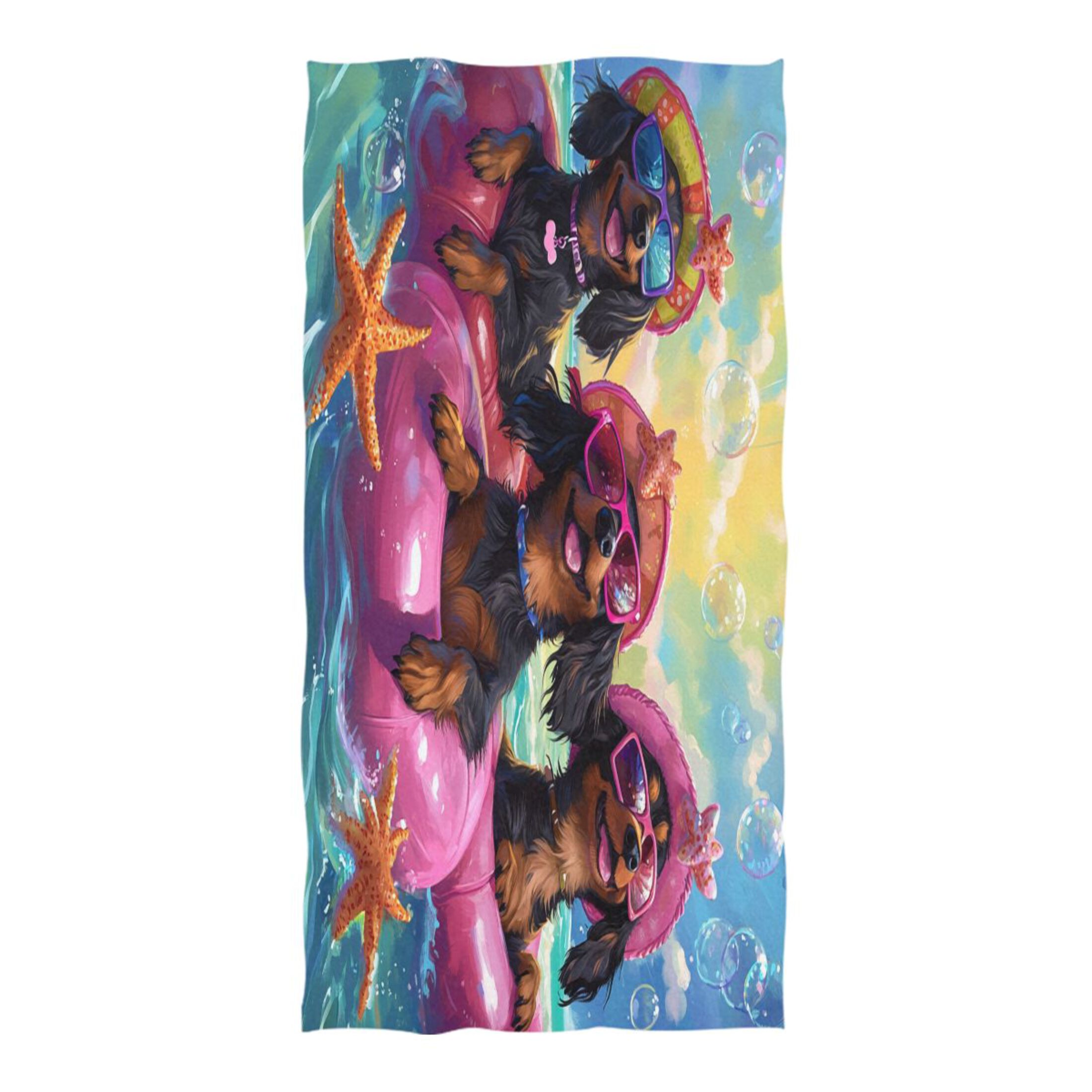 Wobogo Summer Dachshunds Beach Towel Sand Free Quick Dry Absorbent Thin Compact Towels for Vacation Trips to Swimming Pool Camping Beaches