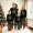 Black, variant on AIGUR Family Matching Christmas Pajama Set Colorful String Lights Print Long Sleeve Tops Pants Set Sleepwear Loungewear