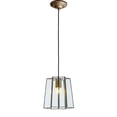 thumbnail image 2 of 9" Minimalist Angled Ceiling Lantern Brown Glass Chandelier 1-Light Rustic Modern Pendant Light, 2 of 7