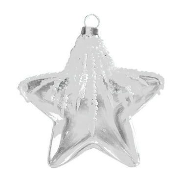 Nmdmisc 1Pcs 3.5" White & Clear Christmas Ball Ornaments,Glass Transparent Christmas Ball Studded Sequin Decorative,Christmas Tree Pendant Christmas Decoration Hanging Ornament