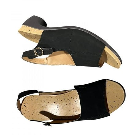 

Homedles Sandals Women- Open toe Comfortable Gift for Women Summer Flat Casual Women Sandals Black 37