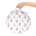 thumbnail image 2 of Easter Bunny Round Floor Cushion with Handle, Bunny Doodle Repetitive Pattern Pastel Tones on Plain Background, Decorative Pillow for Living Room & Dorms, 18" Round, Rose Pale Grey, by Ambesonne, 2 of 4