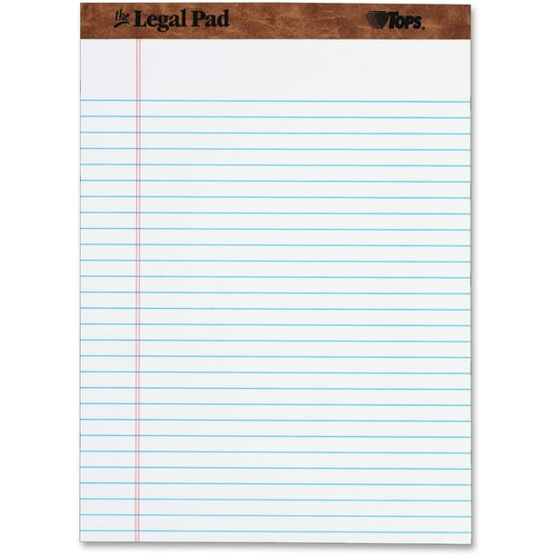 TOPS The Legal Pad Writing Pads, Legal Rule, 50 Sheets, 81/2 x 113/4