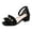 Black, variant on Xiaoxatg Girls' Sandals Fashionable Girls Heeled Sandals with Floral Pearl for and Dress Up Play Black 12-12.5 Years