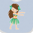 thumbnail image 4 of Inktastic Brown Haired Hula Girl Girls Baby Bib, 4 of 4