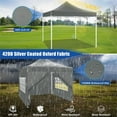 thumbnail image 4 of COBIZI 10x10 Heavy Duty Pop Up Canopy Tent with 4 Sidewalls, Commercial Instant Waterproof Shelter, UV 50+ with Silver Coated, Upgraded Thickened Hexagonal Legs,Gray, 4 of 9