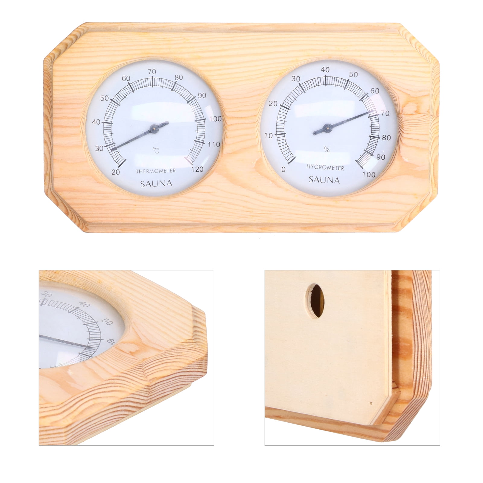 Accurate Sauna Humidity Monitor, Large Dial, Wooden Design, Ideal For Home  Gym Spaces