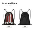 thumbnail image 5 of Defioc USA Flag Cross for Drawstring Backpack Sports Gym Bag for Women Men Children Adult Sackpack Yoga Bag for Wet Swimming,Gym,and Workout Gear -Small, 5 of 9