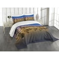 thumbnail image 3 of Ambesonne Chicago Skyline Quilted Bedspread Set 3 Pcs, Evening View, King Size, Sepia Mauve Yellow, 3 of 5