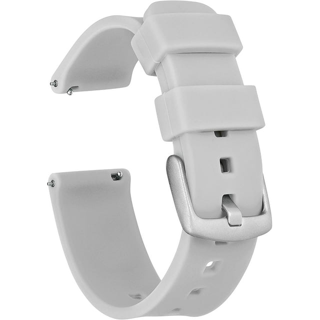 KOMI 20mm Silicone Watch Band Strap with Quick Release Pins – Compatible with Pebble, Fossil, Skagen, Wristology - 20mm Quick Release Watch Band (Fog, 20mm)