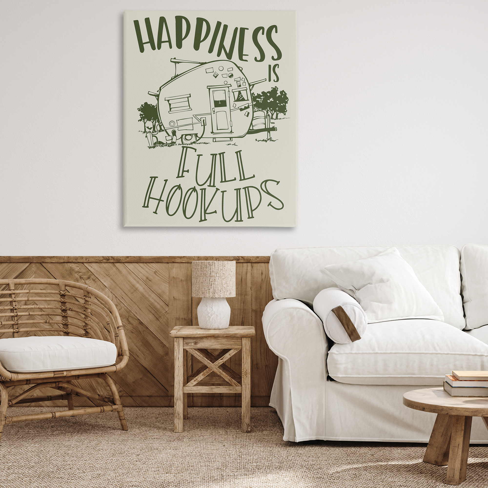 Stupell Industries Full Hookups Camping Landscape Painting Gallery Wrapped Canvas Art Print Wall Art, 36 x 48