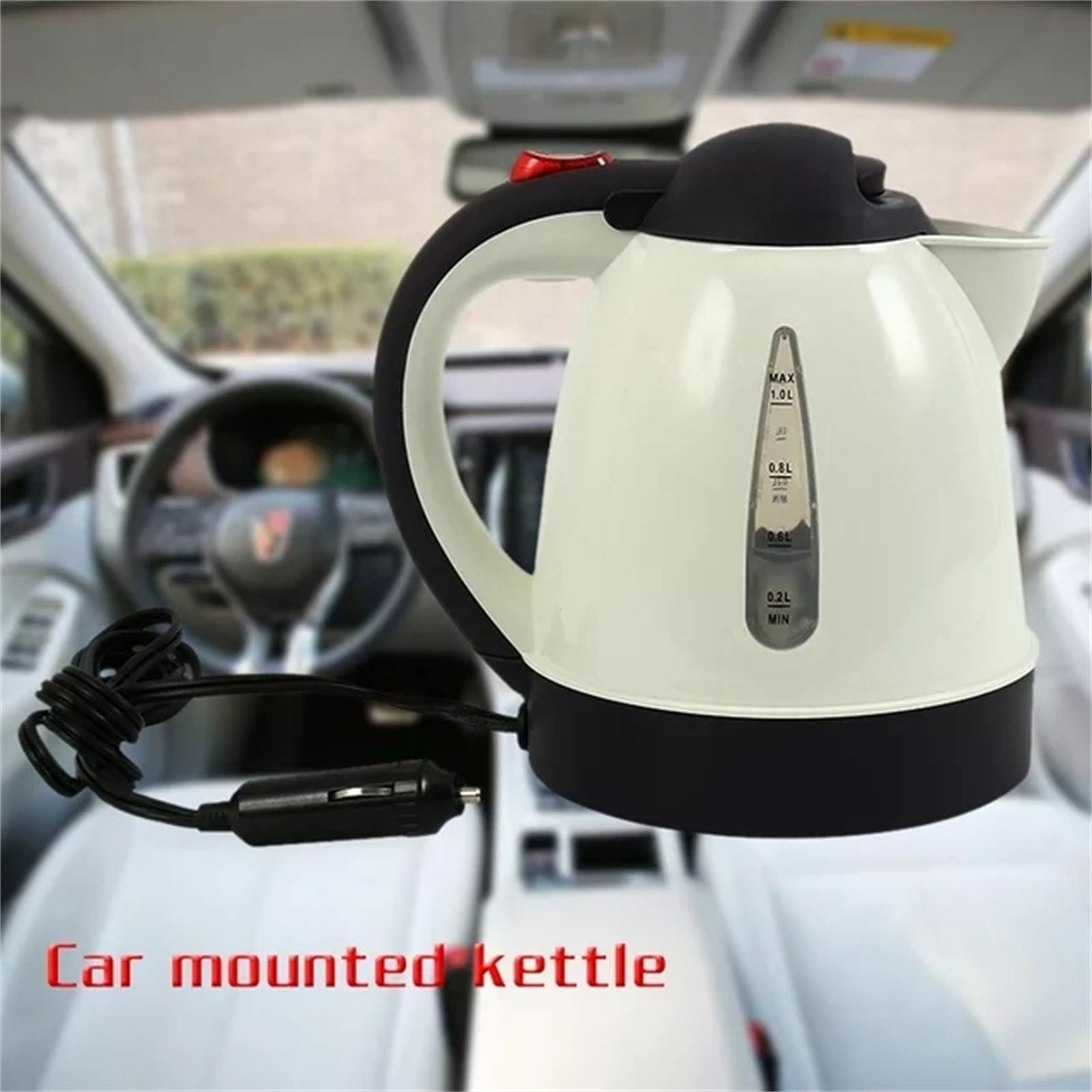 Huayishang Cooking Utensils Portable Car Electric Kettle Road Trip Travel 12V 1000Ml Travel Heating Water Bottle for Tea Coffee Making Auto Shut Off, Kitchen Essentials Clearance Sale