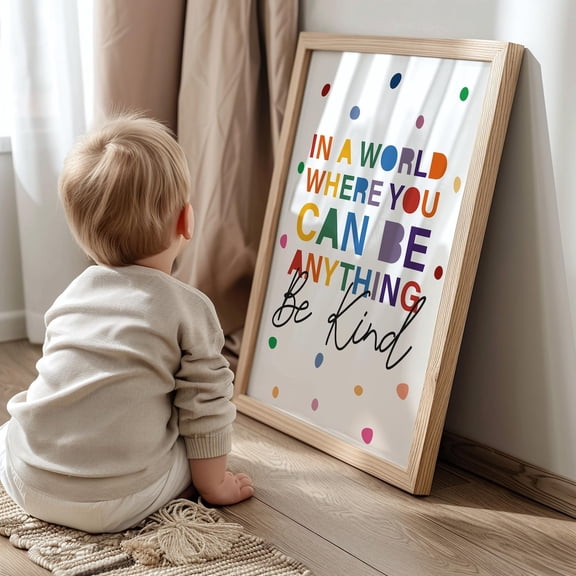 Be Anything Be Kind Wall Art Print, Unframed Paper Poster 8x10in