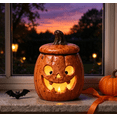 thumbnail image 2 of Hand-Sculpted Halloween Mini Lanterns, Tea Light Holder,Halloween Candle Holder, Rustic Fall Decor, Cute Spooky Table Decor for Tiered Tray Home Mantel Party,A, 2 of 7