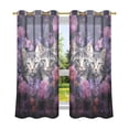 thumbnail image 2 of Cats Flowers Floral Purple Blackout Curtains Thermal Insulation 63 inch Grommet for Bedroom Living Room Bathroom Kitchen Windows 2 Pack, 2 of 6