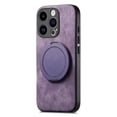 thumbnail image 2 of For iPhone 14 Pro Case Retro Leather Circular Rotating Stand Shockproof Phone Case,Purple,For iPhone 14 Pro, 2 of 7