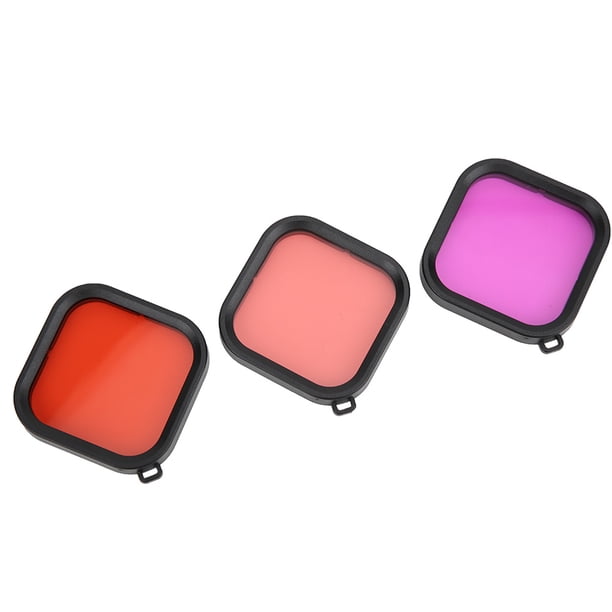 Filtro De Lente Filtro De Lente De Buceo Filtro De Lente Para Gopro 3 Piezas Kit De Filtro De Lente De Buceo Para Gopro 8 Estuche Impermeable Filtros De Snorkel Accesorios De Buceo ANGGREK Diving Lens Filter for GoPro