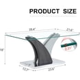 thumbnail image 2 of 39'' Glass Coffee Table for Living Room,Rectangle Clear Center Table,Modern Glass Sofa Coffee Table with Tempered Glass Top and MDF Thickened Base, 2 of 6