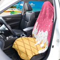 thumbnail image 3 of POLERO Ice Cream Waffle Print Car Towel Seat Cover Premium Terry Cloth Car Seat Cover, Sweat Absorbed Waterproof Car Seat Towel Cover Fit for Vans SUVs Trucks, 3 of 7